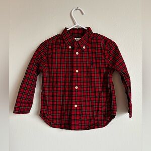 Ralph Lauren Kids Red and Black Plaid Button Down Shirt Size 18 Months